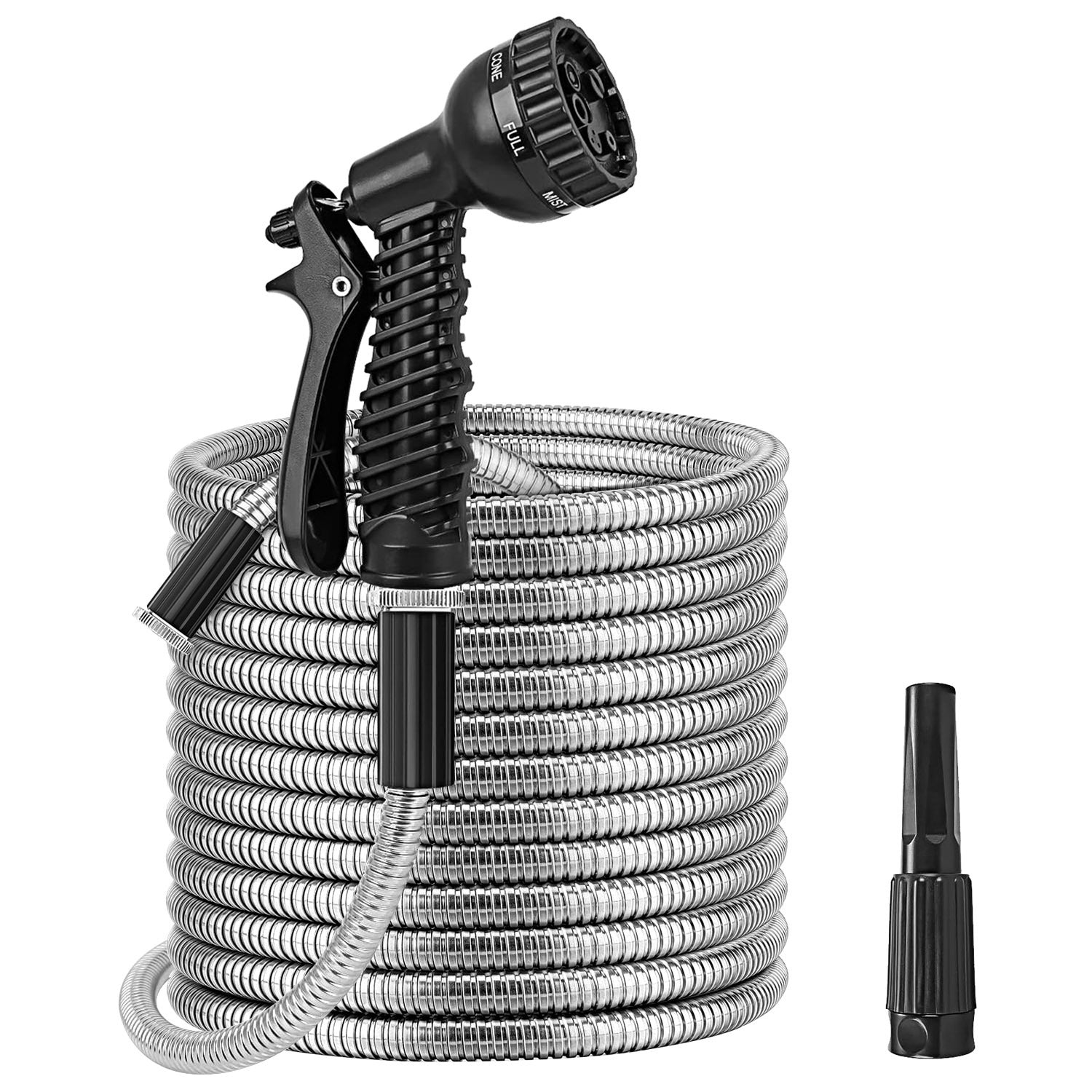 25FT/50FT/100FT Heavy Duty Stainless Steel Garden Hose Garden Watering Kit