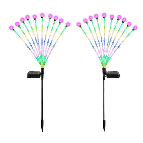 2Pcs Solar Firefly Lights Swaying Decorative Pathway Stake Lamp IP65 Waterproof
