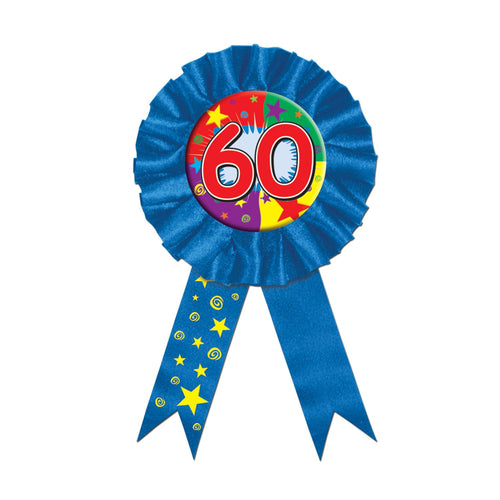 Beistle "60" Award Ribbon" - Birthday-Age Specific | Party Supply | Decoration