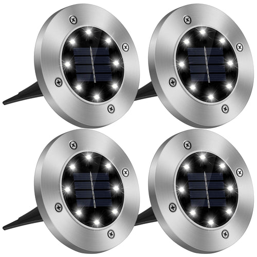 4Pcs Solar Powered Ground Light Outdoor IP65 Waterproof Buried In-Ground Lamp