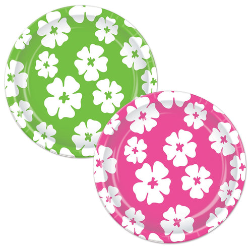 Beistle Hibiscus Plates - Luau | Party Supply | Decoration
