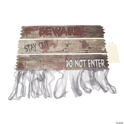 Haunted House Doorway Board Signs | Halloween Decoration