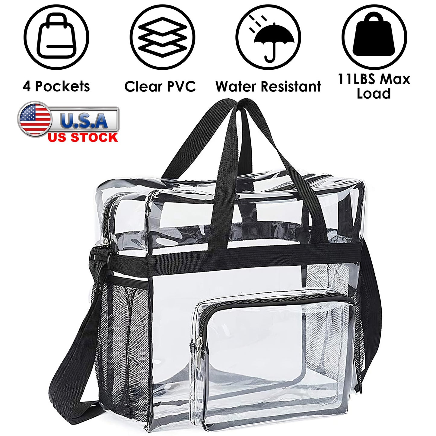 Clear Crossbody Bag Stadium Approved Clear Transparent Shoulder Bag See Through