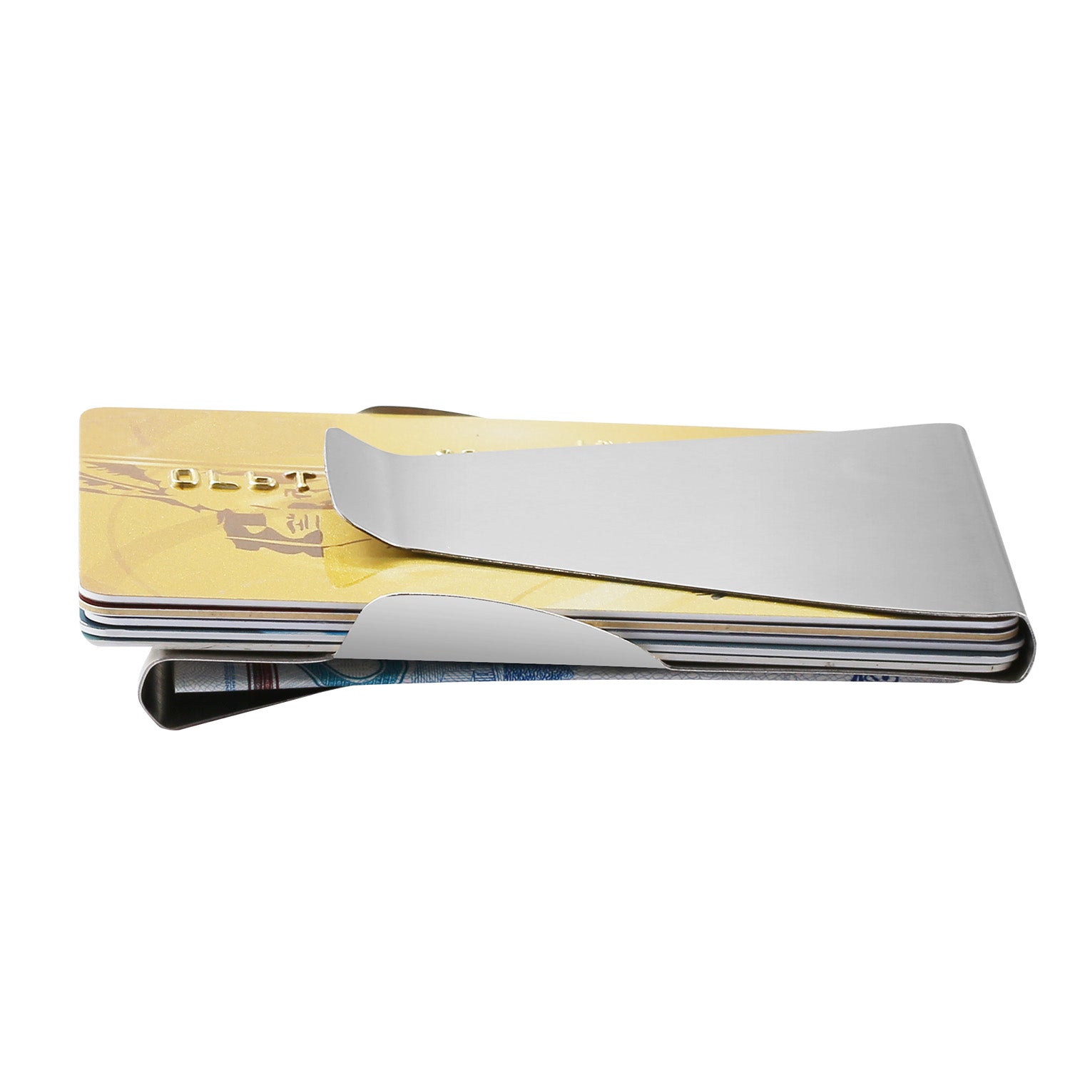 Slim Clip Double Sided Money Clip Credit Card Holder Wallet Stainless Steel