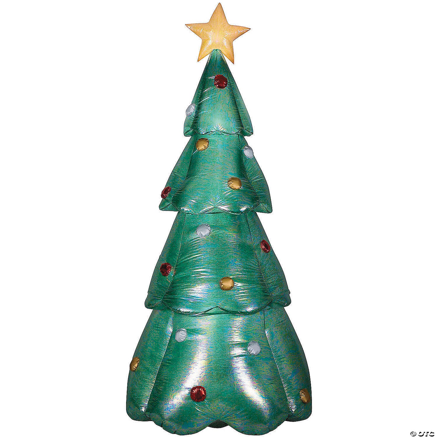 90" Blow-Up Inflatable Mixed Media Green Christmas Tree With Built-In Led Lights Outdoor Yard Decoration