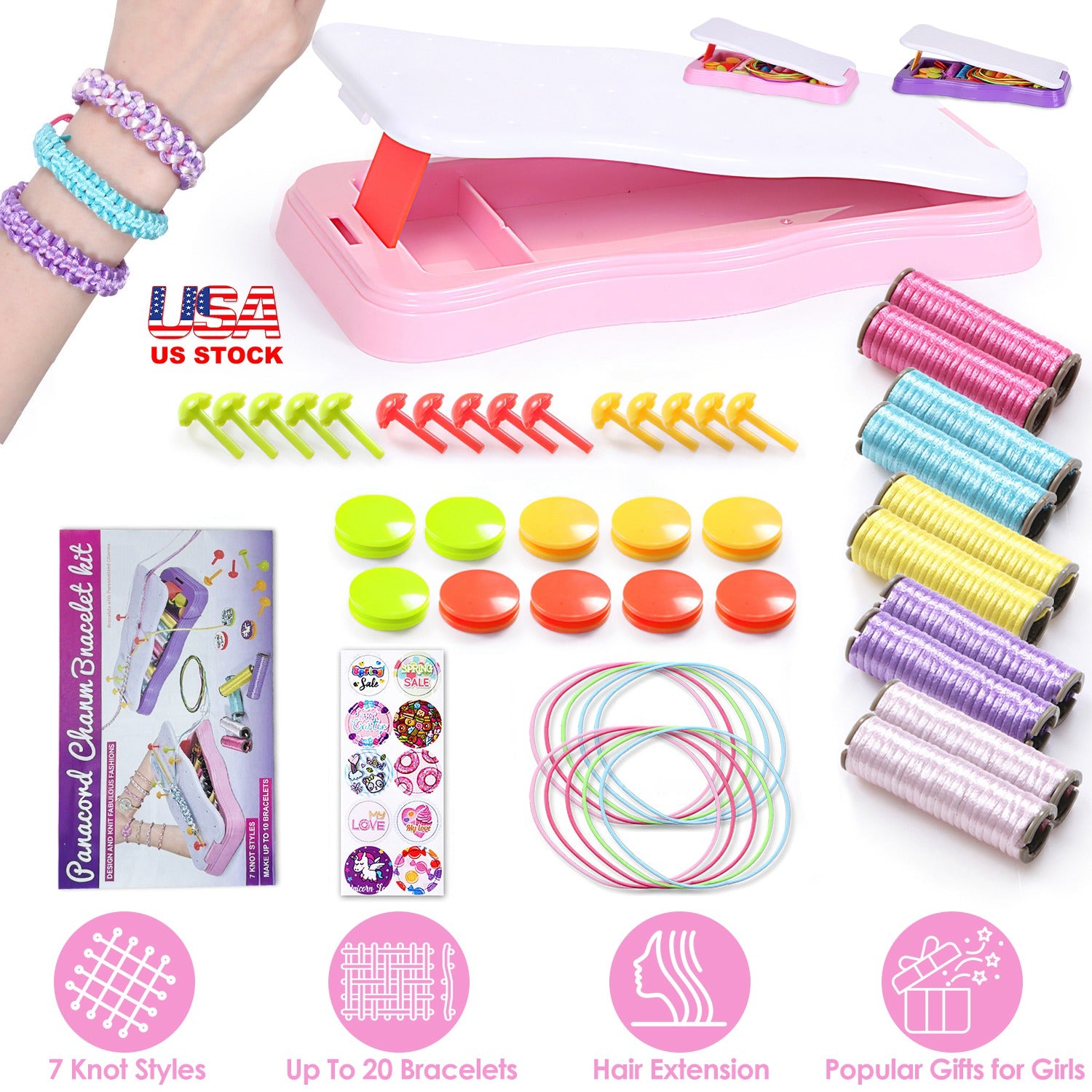 Bracelet Making Kit DIY Arts and Crafts Toys Kids Travel Activity Set Birthday