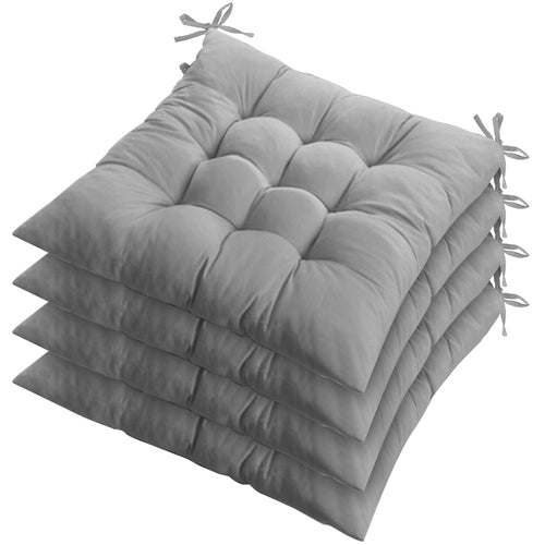 4Pcs Chair Cushion Pads Pillow 17.72x17.72x2.37in Soft Tie On Square Sittin 0322