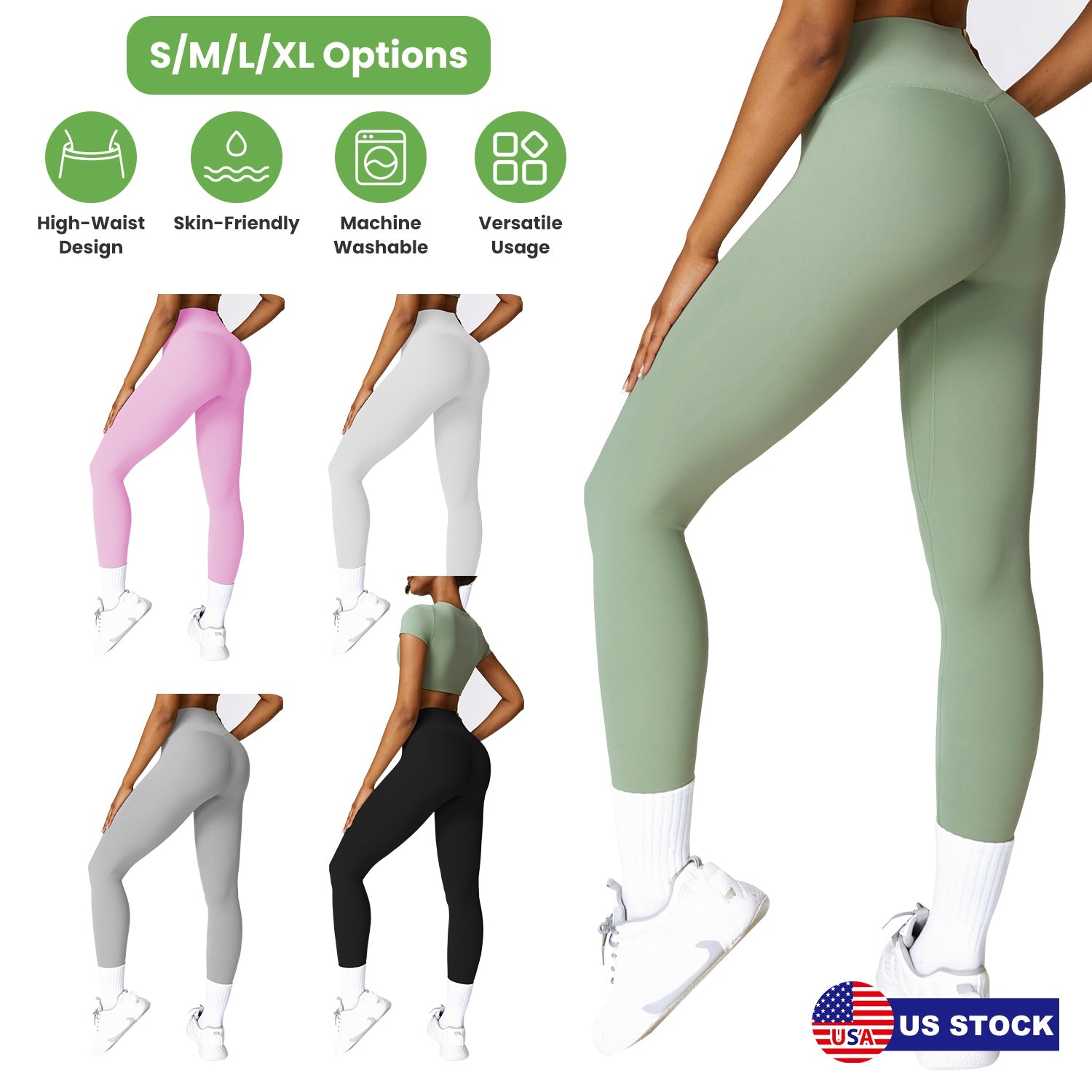 Women s High Waist Workout Leggings Tummy Control Compression Yoga Tight Pants