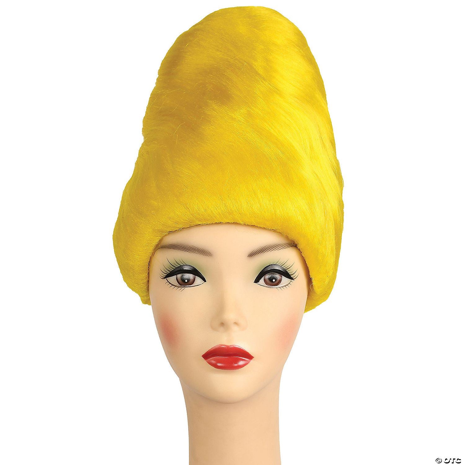 Womens Yellow Beehive Tower Wig