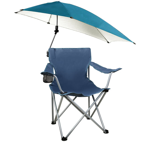 Foldable Beach Chair with Detachable Umbrella Armrest Adjustable Canopy Sto 7874