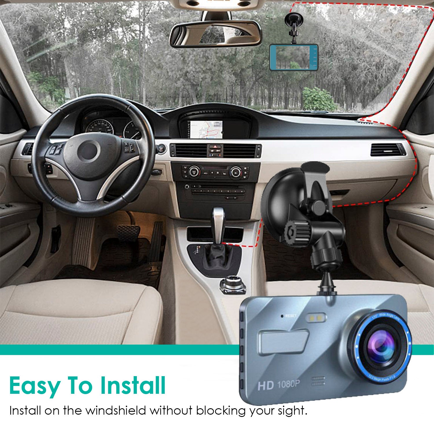 720P Dual Dash Cam Car Camera Recorder Looping Recording Car DVR Driving