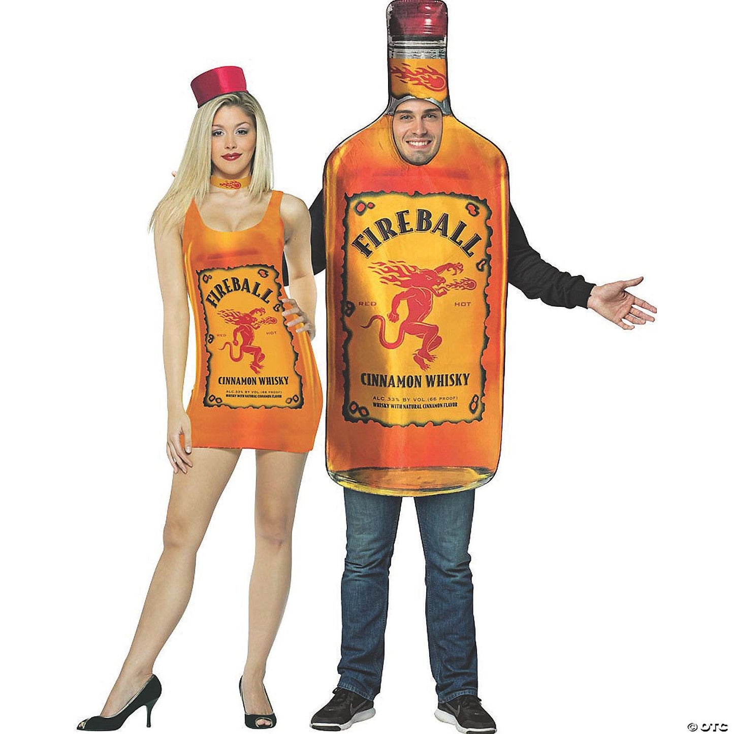 Unisex | Fireball Tank Dress & Bottle Couples Costume