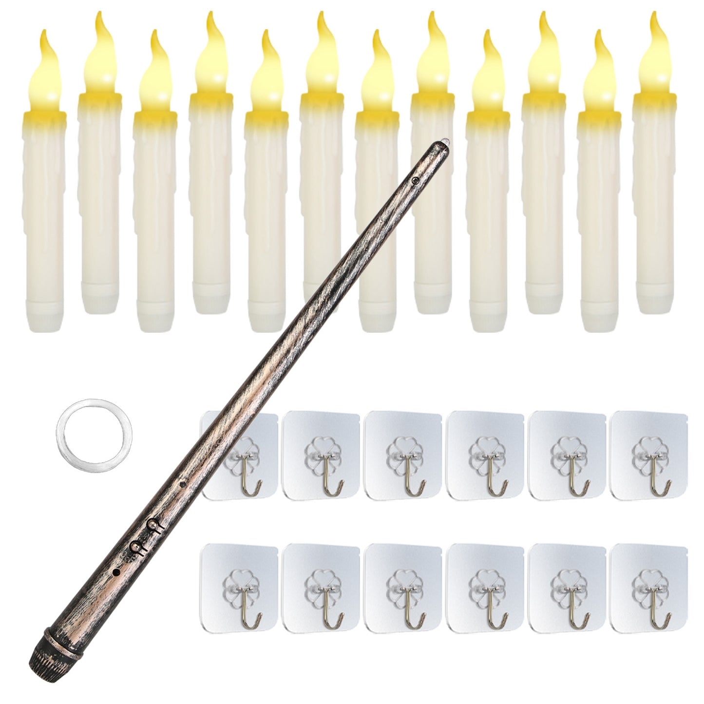 12Pcs Flameless Floating Candles LED Magic Hanging Candle Light Battery
