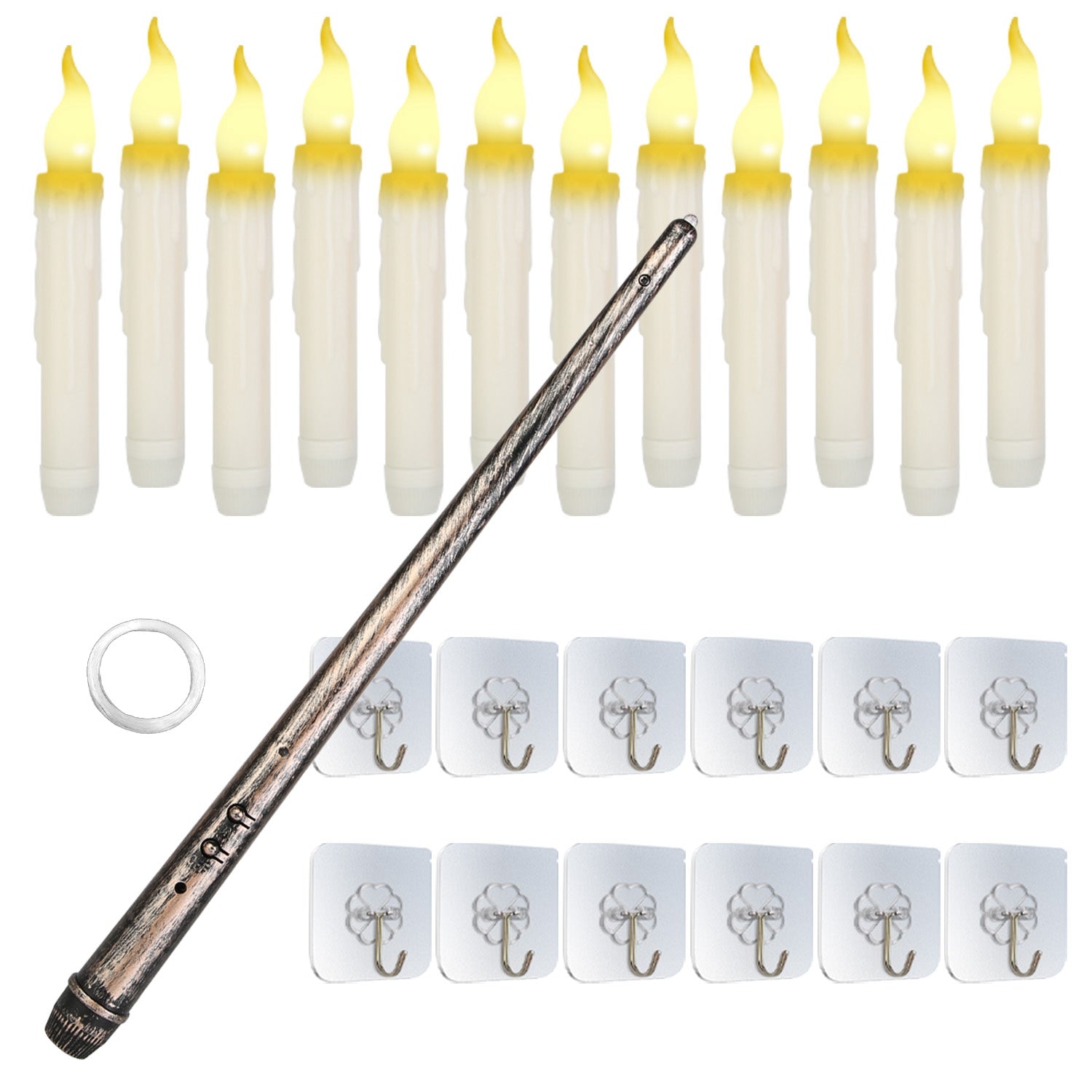 12Pcs Flameless Floating Candles LED Magic Hanging Candle Light Battery