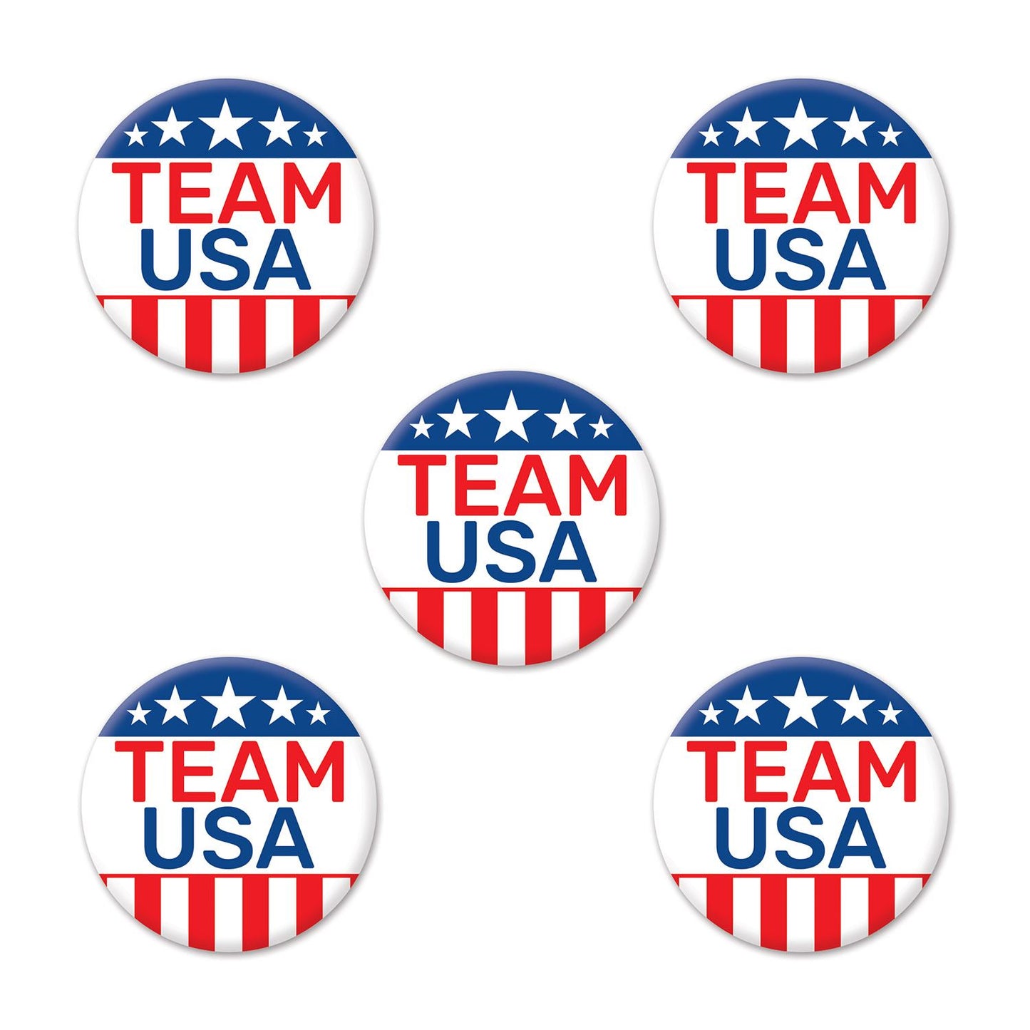 Beistle Team USA Party Buttons - Patriotic | Party Supply | Decoration
