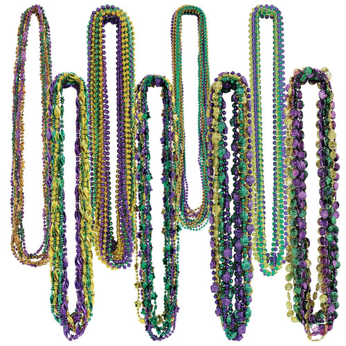 Beistle Mardi Gras Bead Assortment - 100/Package | Party Supply | Decoration