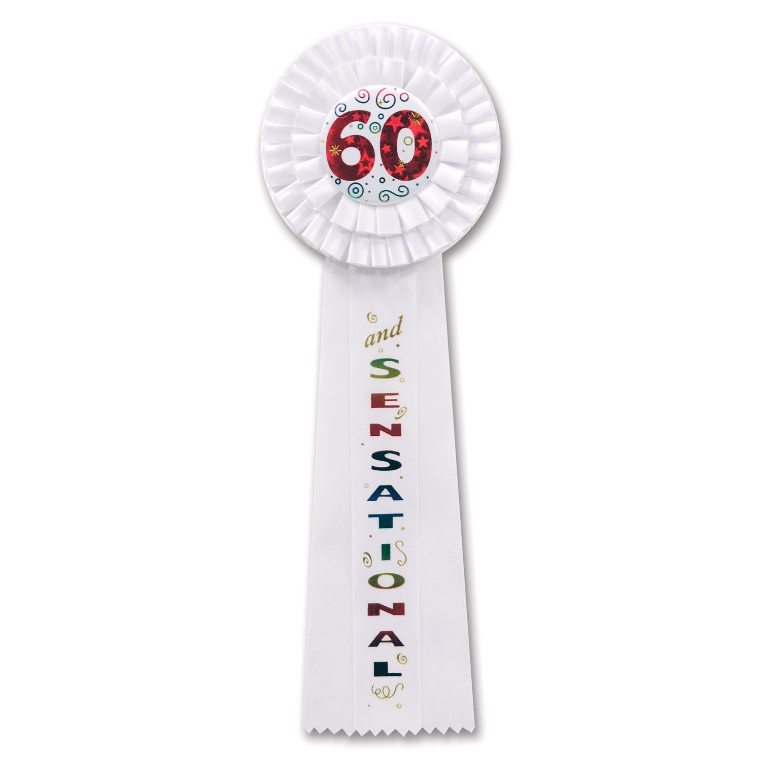 Beistle 60 and Sensational Deluxe Rosette Ribbon - Birthday-Age Specific