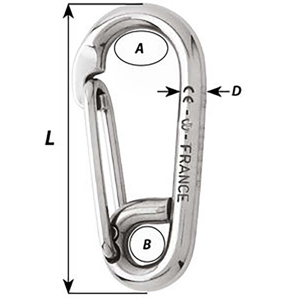 Wichard Symmetric Carbine Hook - Length 80mm - 5/16" [2315W]