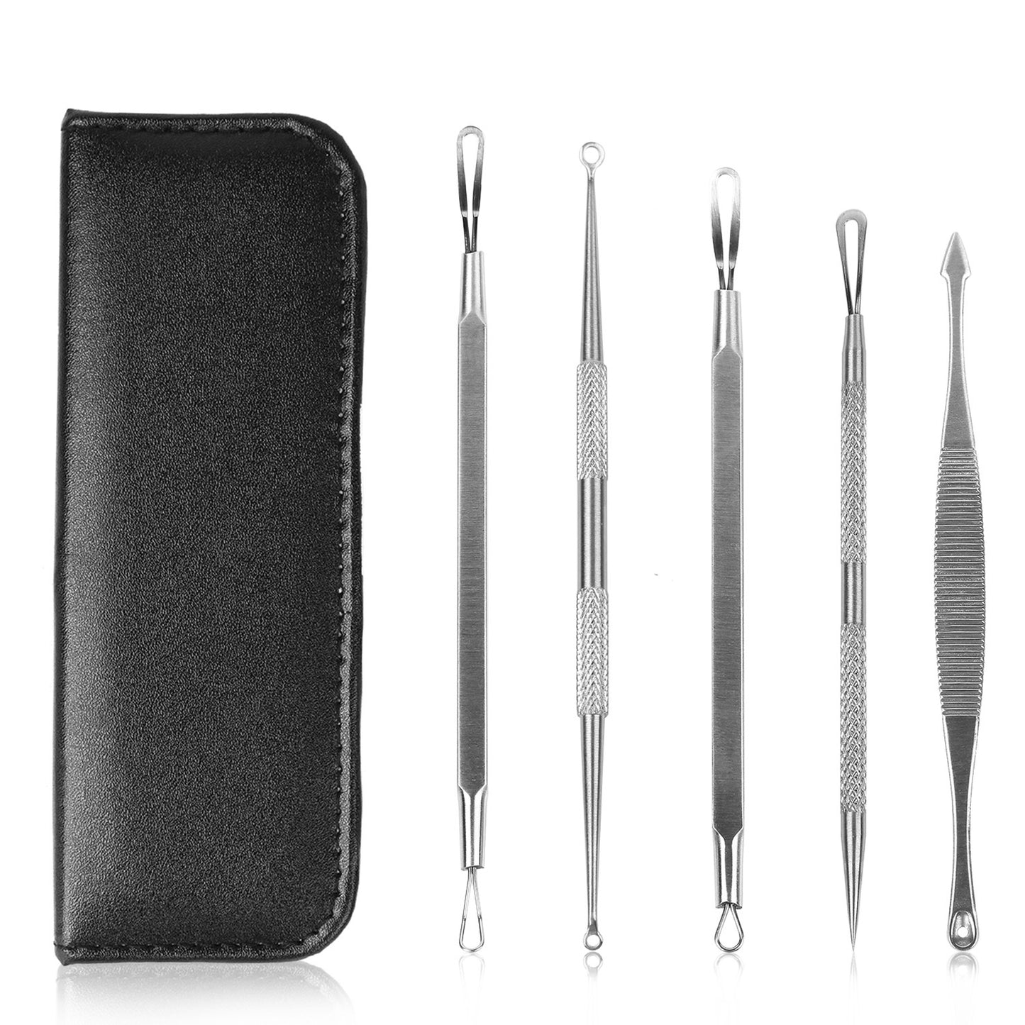 5 Pcs Blackhead Remover Kit Pimple Comedone Extractor Tool Set Stainless St 0015