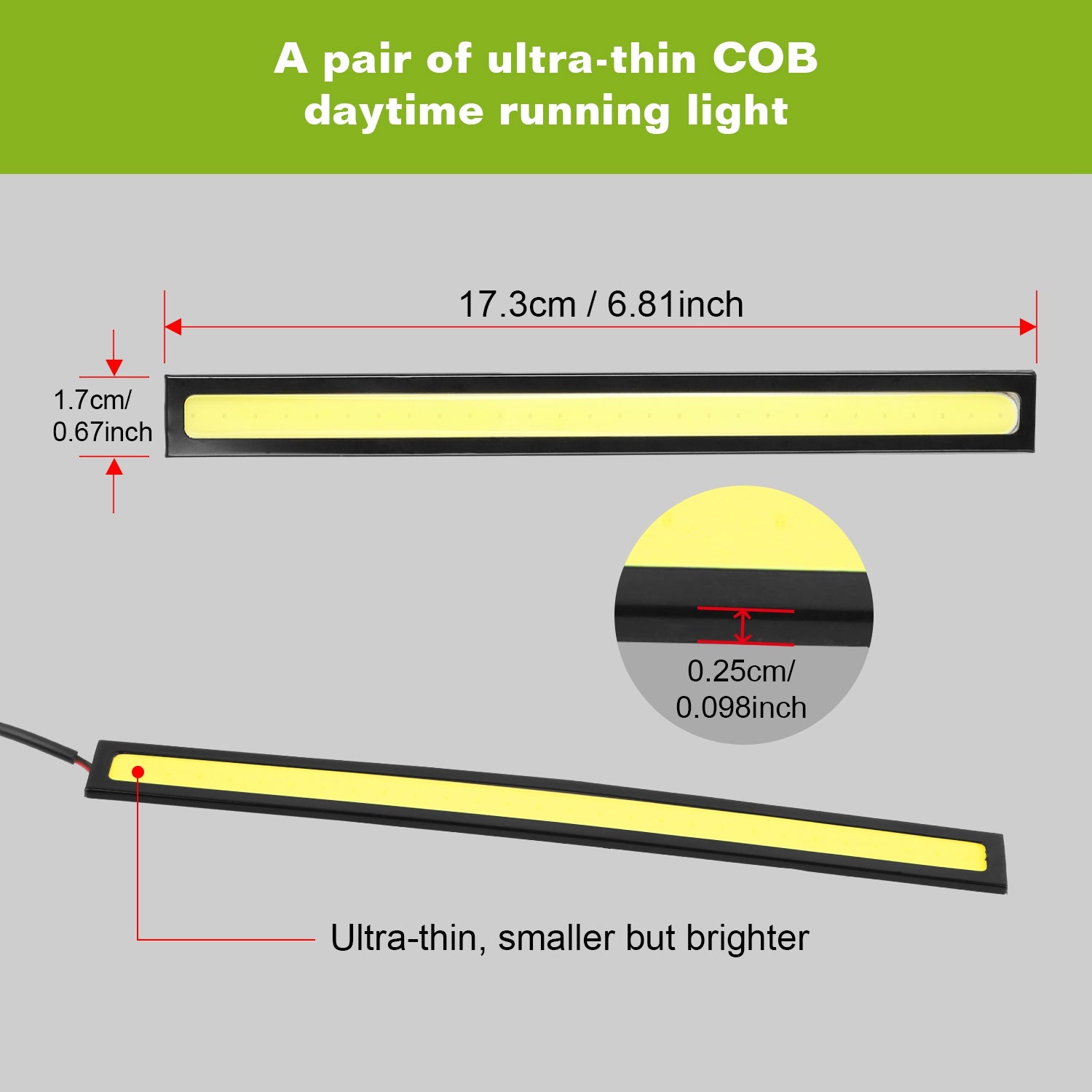 2Pcs LED Daytime Running Lights Car LED COB DRL Fog Lights IP45 Waterproof LED