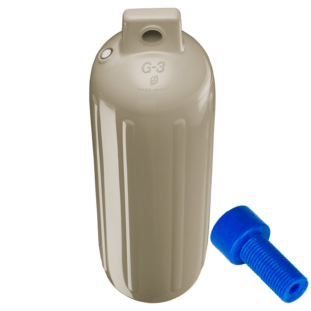 Polyform G-3 Twin Eye Fender 5.5" x 19" - Sand w/Adapter [G-3 SAND W/AIR ADAPTER]