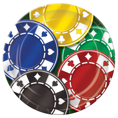 Beistle Poker Chips Plates - Casino | Party Supply | Decoration