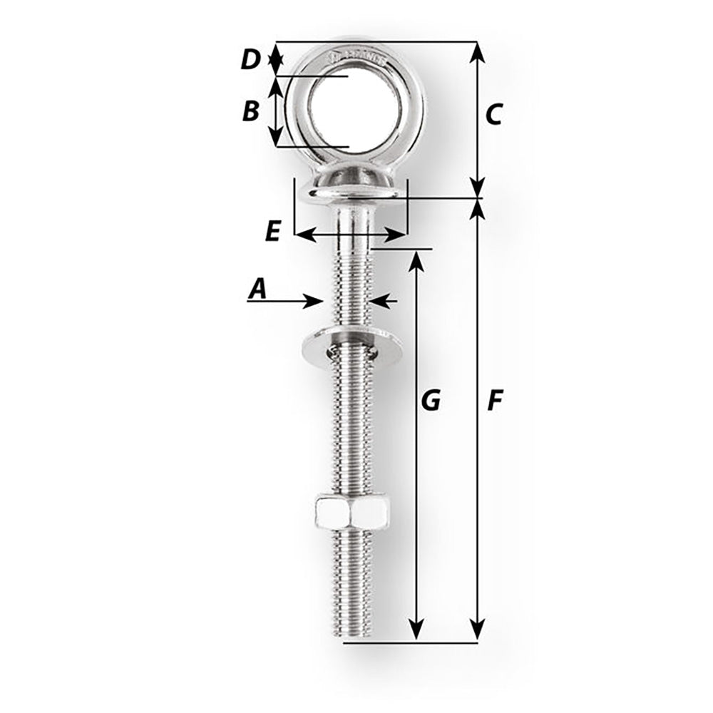 Wichard Eye Bolt - Diameter 15/32" - Length 1-9/16" [6490W]