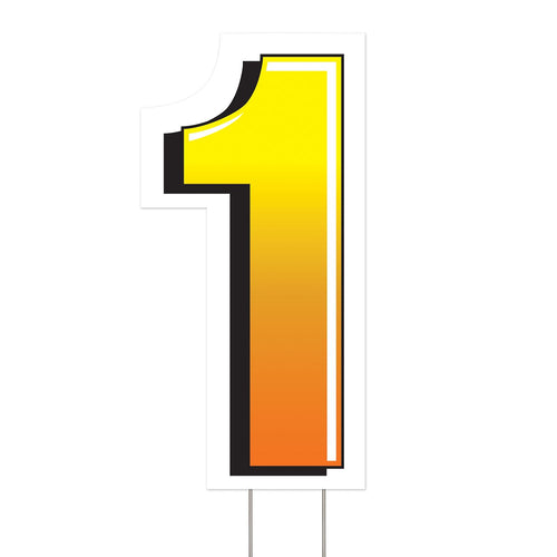 Beistle Plastic "1" Yard Sign - General Occasion | Party Supply | Decoration
