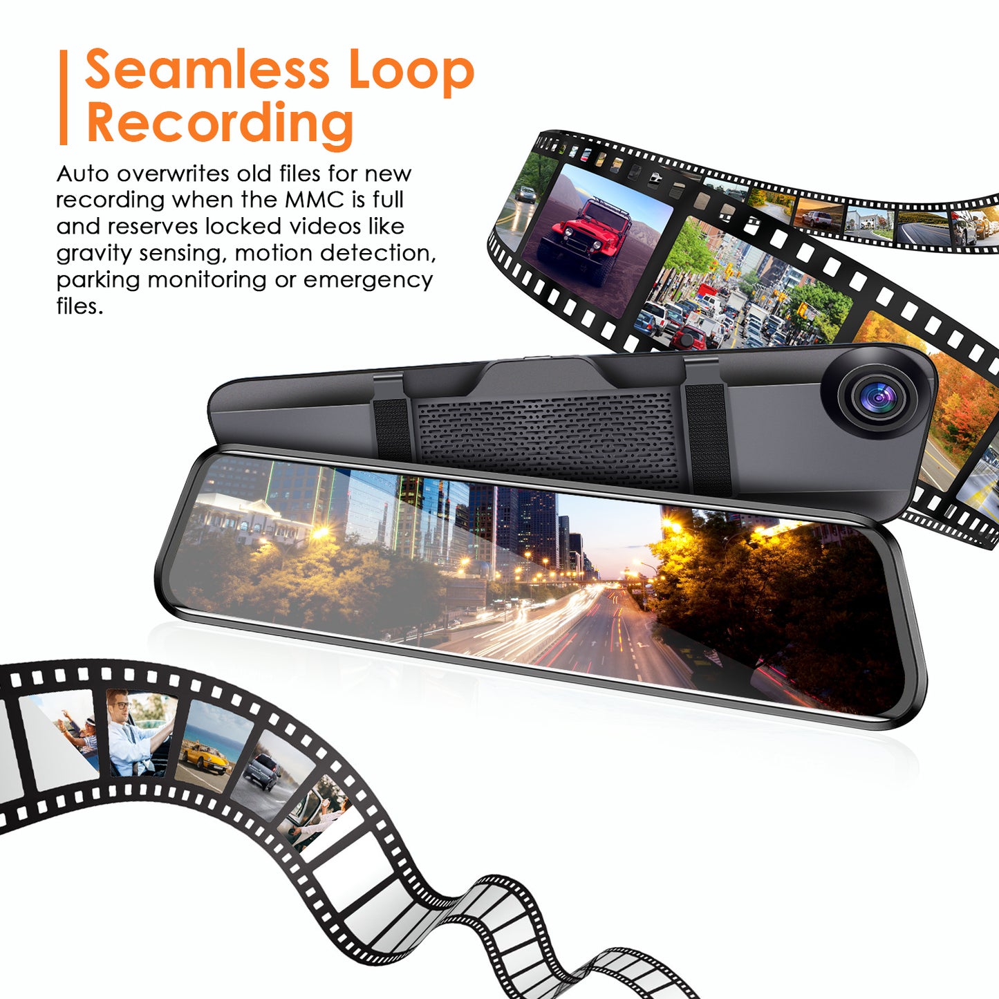 4K Car DVR 12in Dash Cam Camcorder Camera Recorder with 170° Angle Loop