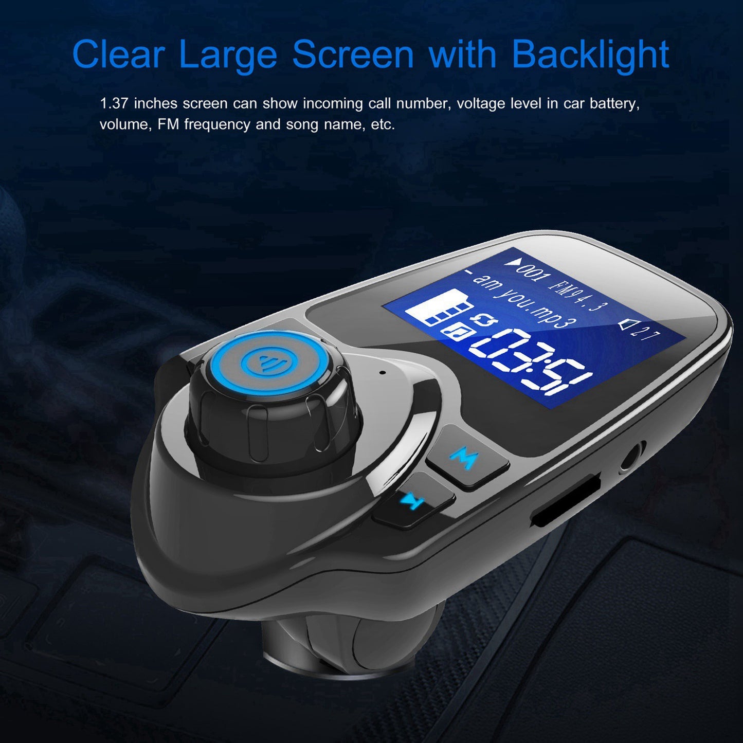 iMounTek Car Wireless FM Transmitter MP3 Player Hand-Free Call USB Charger AUX