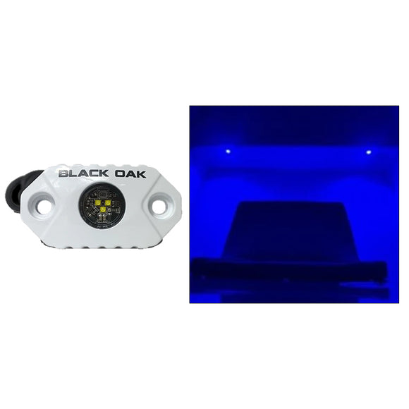 Black Oak Rock Accent Light - Blue LEDs - White Housing [MAL-B]