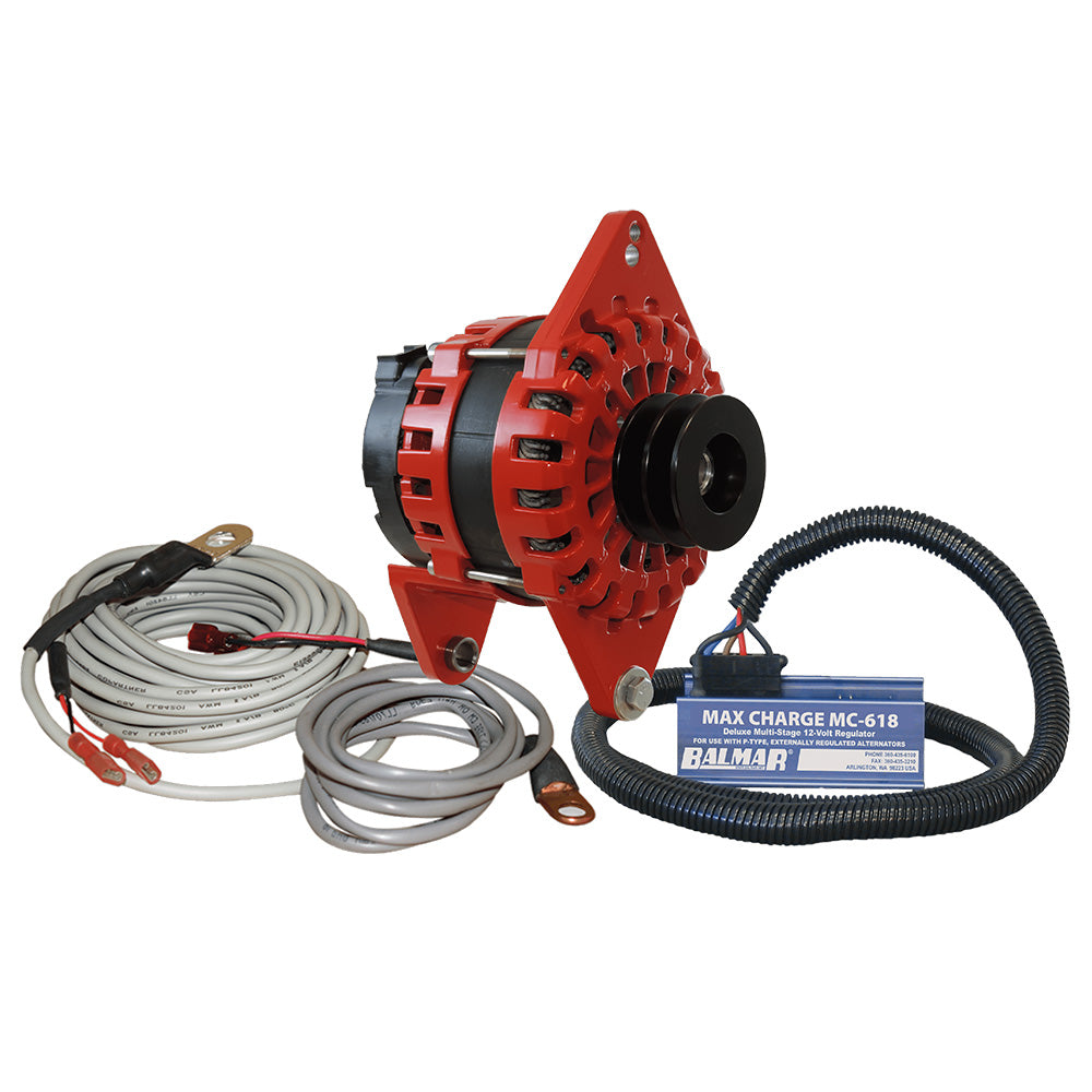 Balmar Alternator 250 AMP Kit 12V 4" Dual Foot Saddle Dual Vee Pulley Regulator Temp Sensor [XT-DF4-250-DV-KIT]