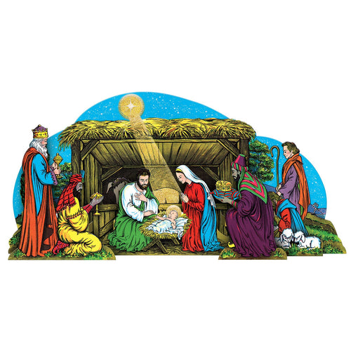 Beistle Vintage Nativity Scene 3-D Table Decor - Christmas-Vintage | Party