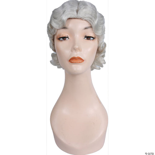 Womens Fingerwave Fluff Wig | Black-White