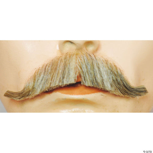 Mens Synthetic Edwardian Mustache | Brown-Dark