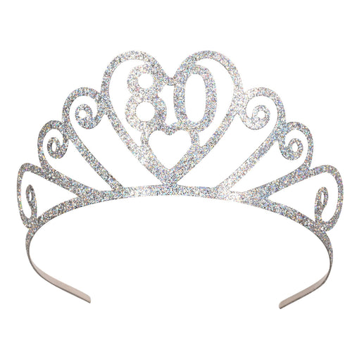 Beistle Glittered Metal 80 Tiara - Birthday-Age Specific | Party Supply