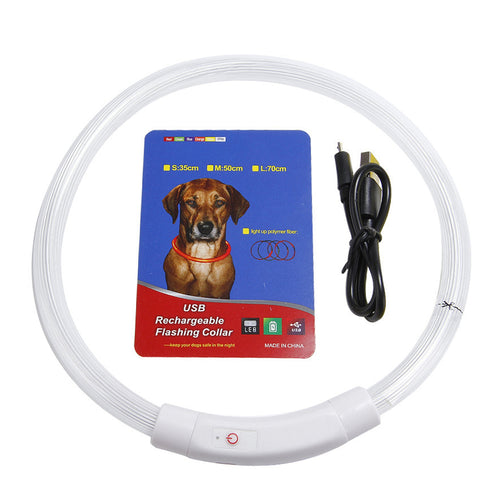 USB Rechargeable LED Dog Collar Multi-Color Lighting Dog Safety Collar Cutt 9284