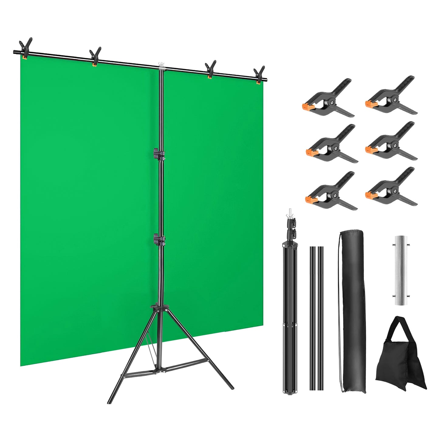 5×6.5FT T-Shape Photo Video Backdrop Stand Heavy Duty Background Stand