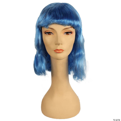 Womens Bargain Long Cleo Wig | Blue