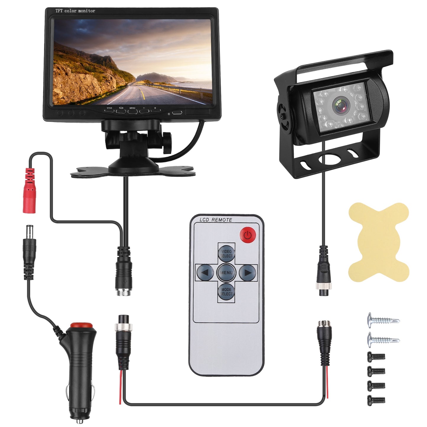 7In Screen Backup Camera System Vehicle Rear View Monitor Kit IP67 Waterproof