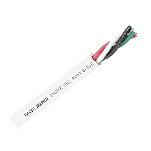 Pacer Round 4 Conductor Cable - 250 - 16/4 AWG - Black, Green, Red  White [WR16/4-250]