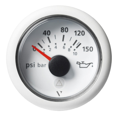 Veratron 52mm (2-1/16") ViewLine Engine Oil Pressure Gauge - 150 PSI - White Dial Bezel [A2C59514202]