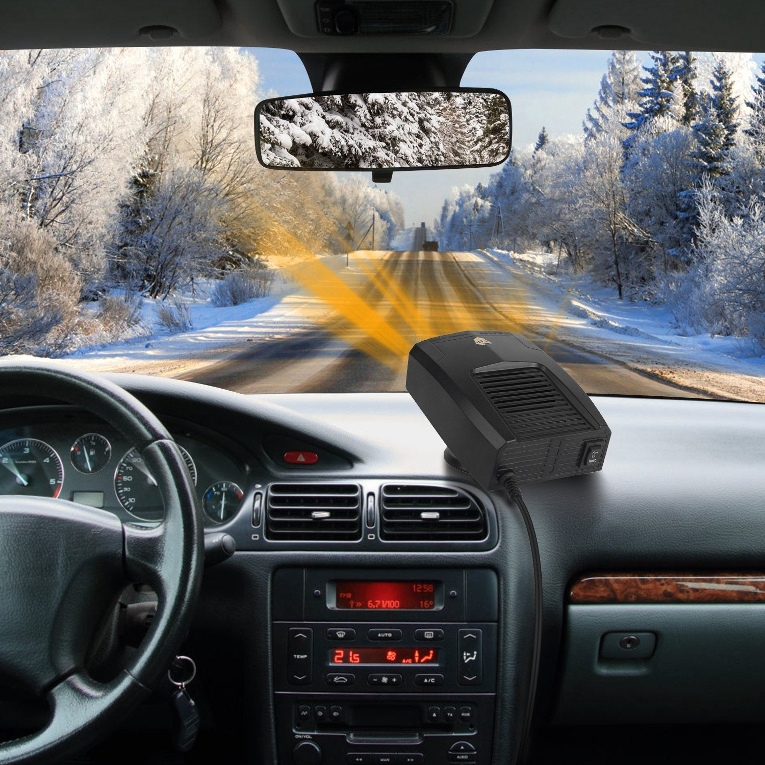 12V 150W Portable Car Heater Heating Fan 2 in 1 Defroster Defogger Demister