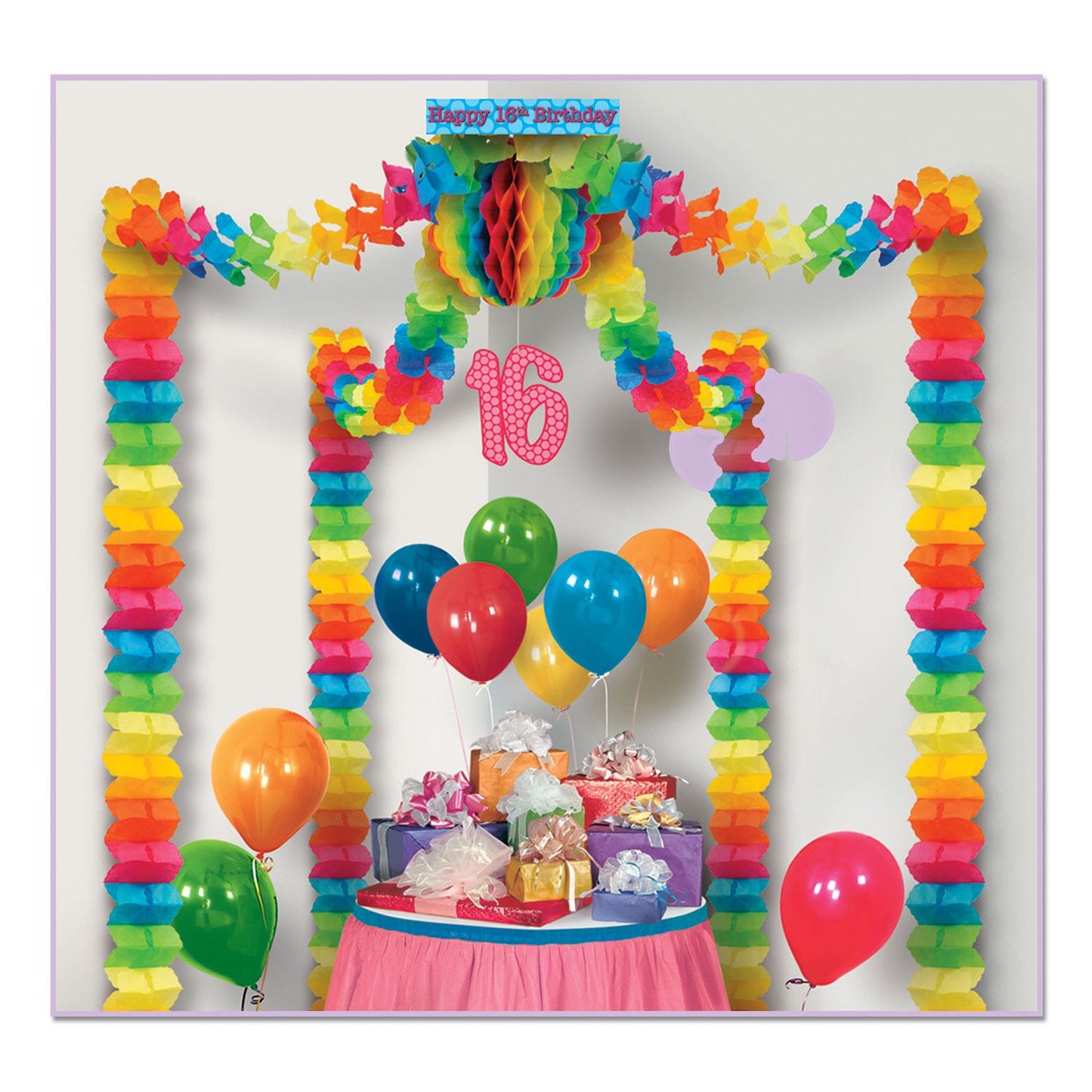 Beistle 16th Birthday Party Canopy - Sweet 16 | Party Supply | Decoration