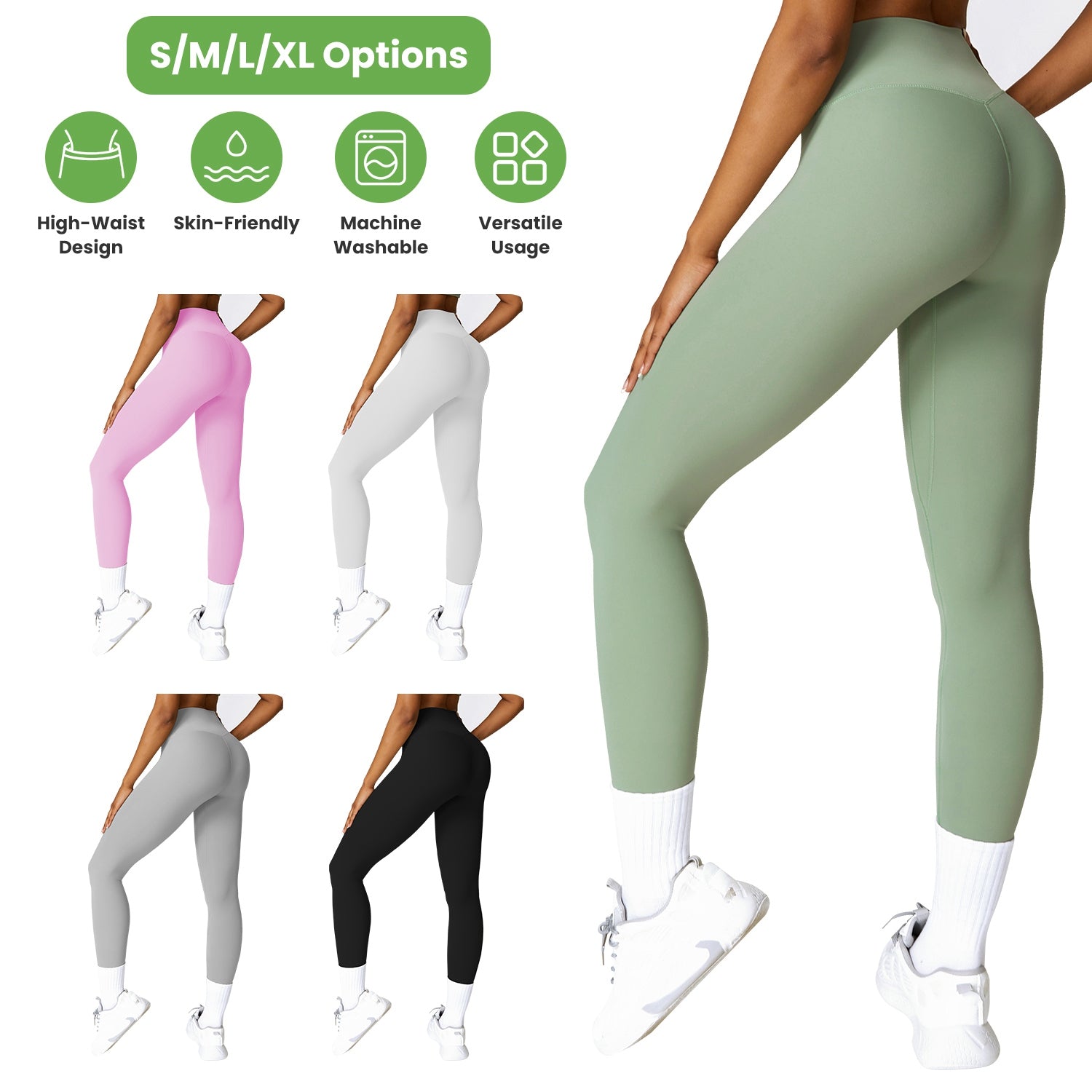 Women s High Waist Workout Leggings Tummy Control Compression Yoga Tight Pants