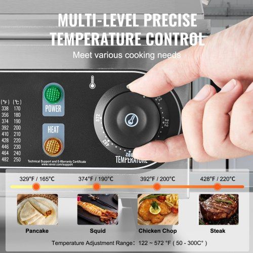 Commercial Electric Griddle 4400W Countertop Flat Top Grill 122?-572 ? Adjus