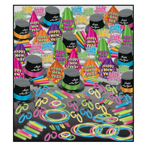Beistle Neon Glow Super Bonanza Asst for 100 - New Years | Party Supply