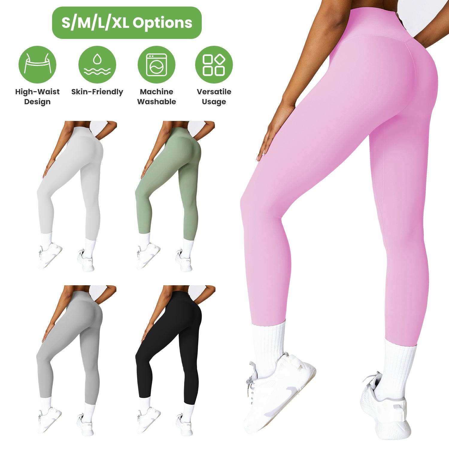 Women s High Waist Workout Leggings Tummy Control Compression Yoga Tight Pants