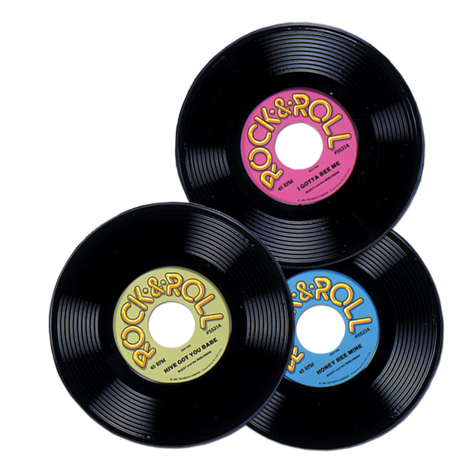 Beistle Plastic Records - 50's/Rock & Roll | Party Supply | Decoration