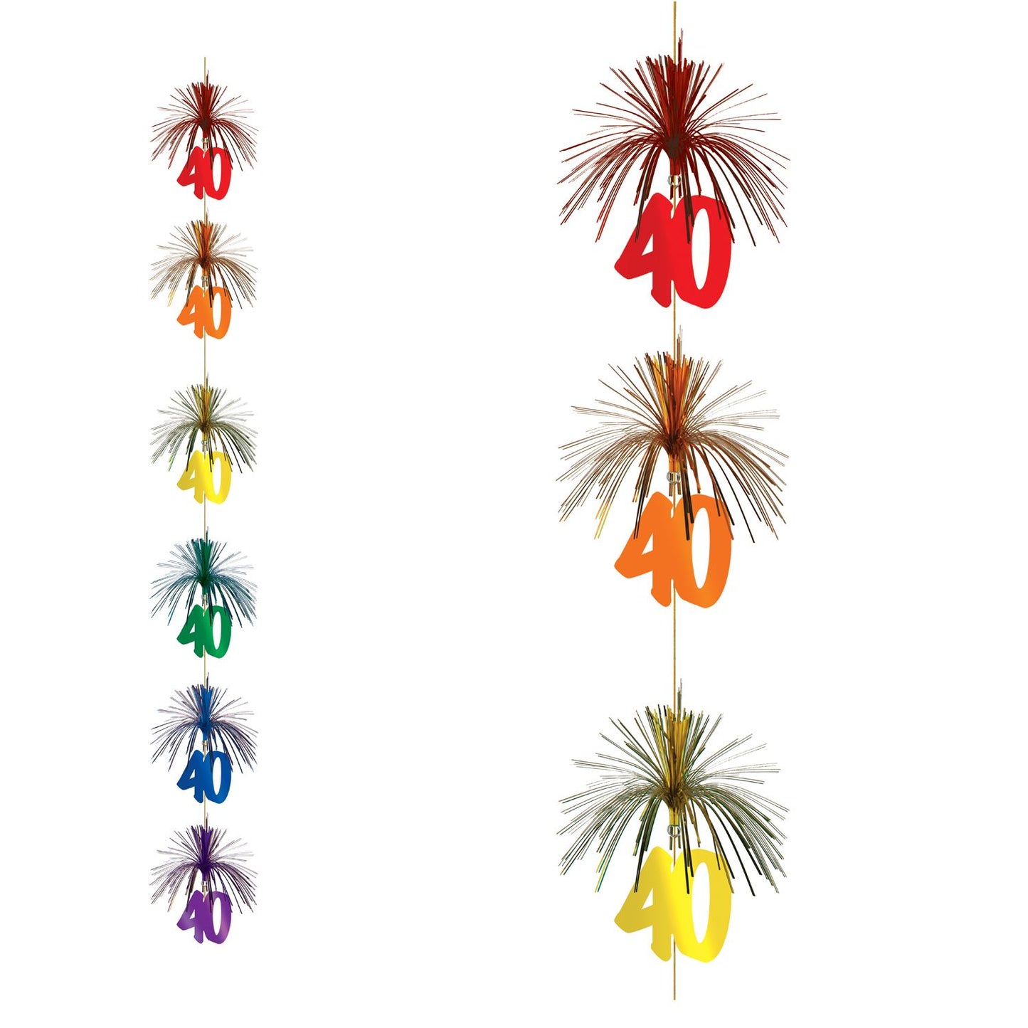 Beistle 40th Firework Stringer - Birthday-Age Specific | Party Supply